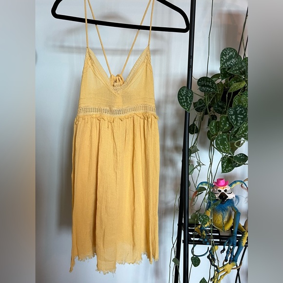 Urban Outfitters Dresses & Skirts - Urban Outfitters Out From Under Yellow Strappy Back Tie Dress